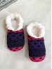 Polka Dot Patterned Indoors Anti-Slippery  Winter Slipper Socks (12 Pairs)